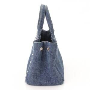 Prada Denim Bag Jeweled Tote Canapa Blue Indigo